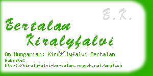 bertalan kiralyfalvi business card